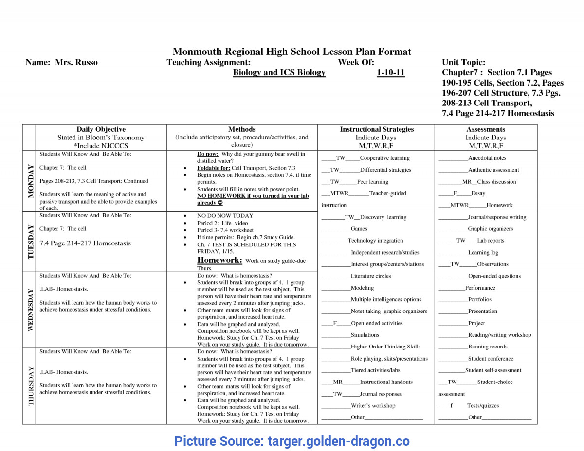 High School Biology Lesson Plans Daisy Blake