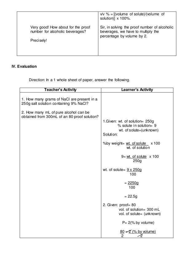 High School Chemistry Lesson Plans Detailed Lesson Plan In Chemistry with Images