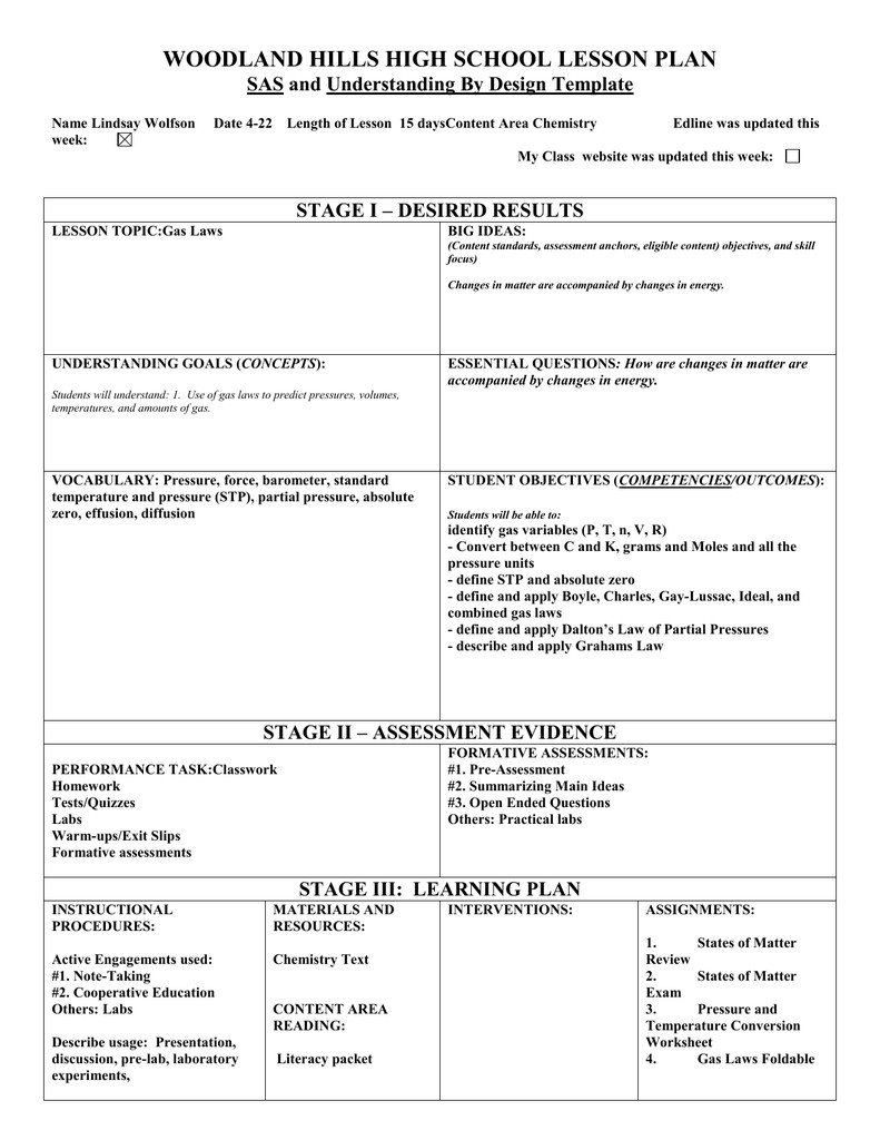 High School Chemistry Lesson Plans States Matter Worksheet High School Chemistry