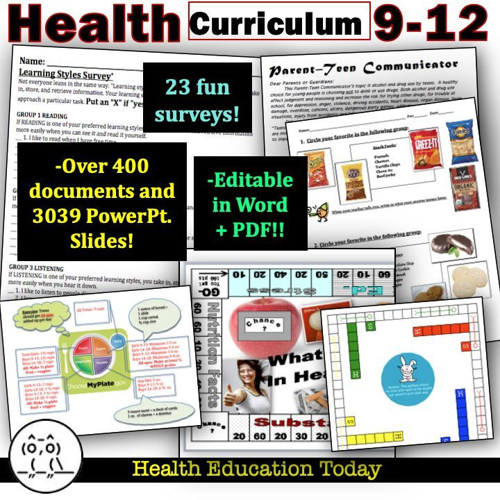 High School Health Lesson Plans Health Lessons for High School 9 12th 1 Best Selling Full
