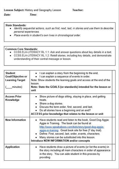 High School History Lesson Plan Mon Core History Lessons Free Lesson Plan Template
