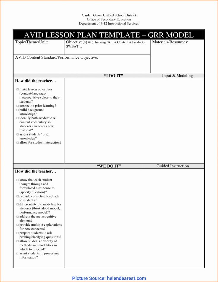 High School Lesson Plan Template 30 Vpk Lesson Plan Template In 2020