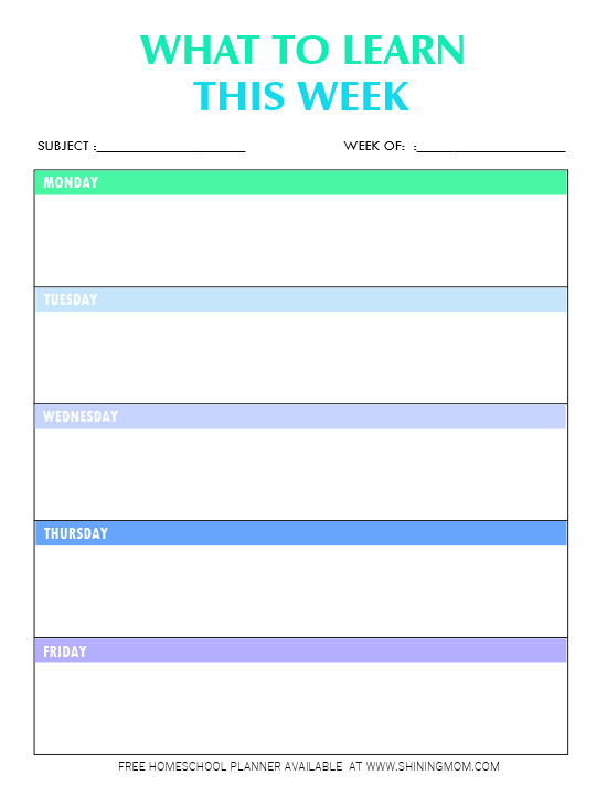 Homeschool Lesson Plan Template the Best Homeschool Planner In Printable Pdf for Free