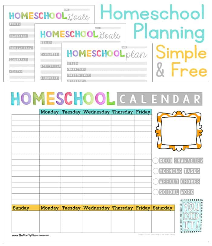 Homeschool Lesson Planner Free Homeschool Planning Printables