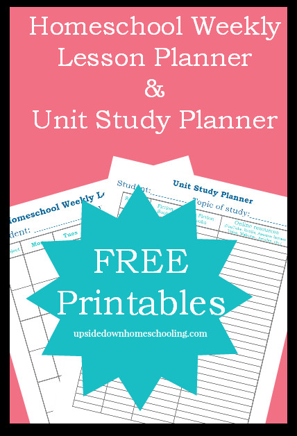 Homeschool Lesson Planner Free Printable Homeschool Weekly Lesson Planner &amp; Unit