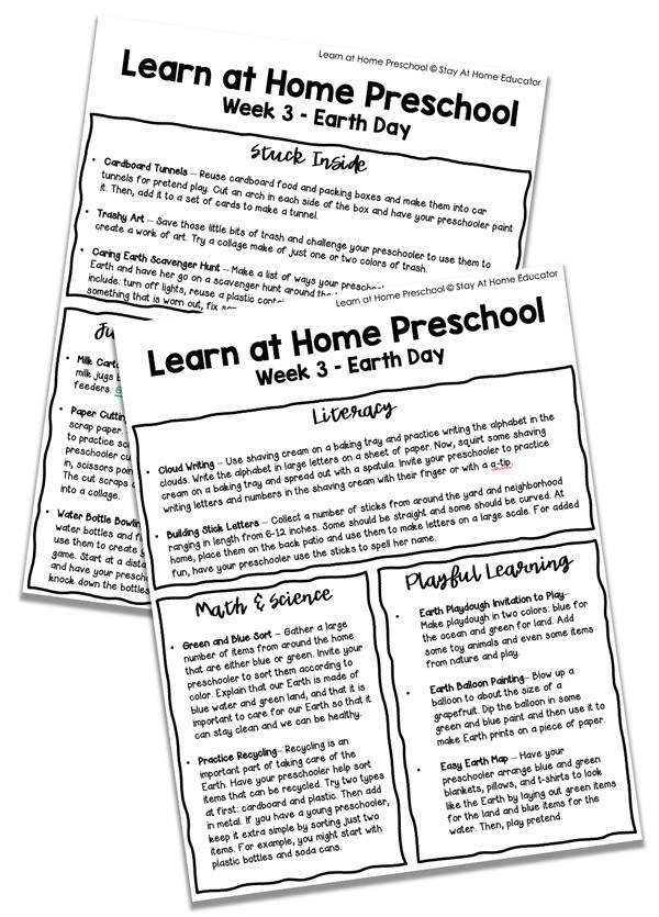Homeschool Preschool Lesson Plans Free Preschool Lesson Plans for Homeschooling Stay at