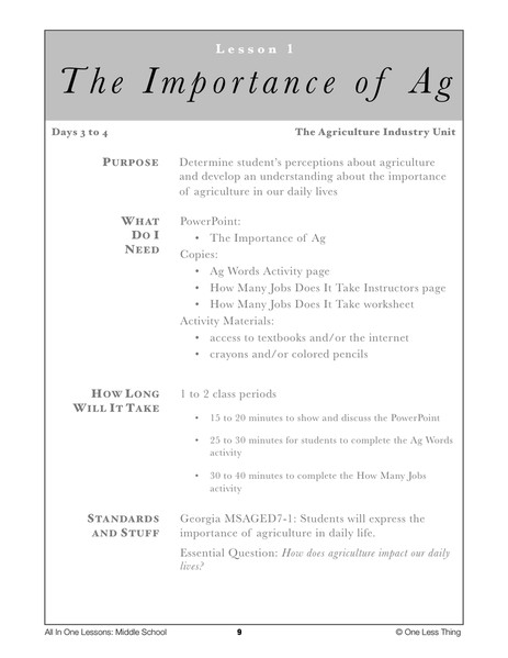 Importance Of Lesson Plan 7 01 Importance Of Ag Lesson Plan Download E Less Thing