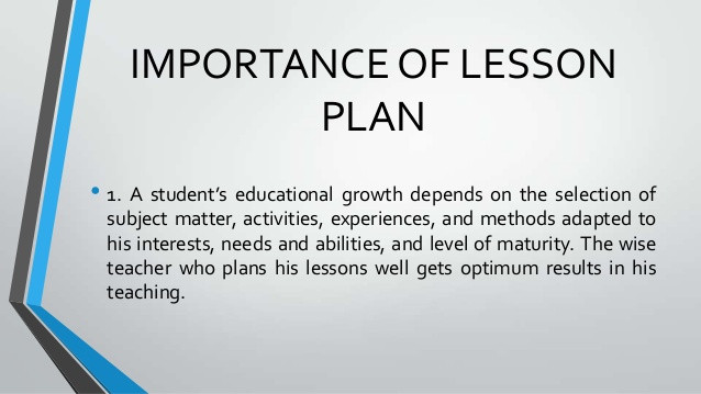 Importance Of Lesson Plan Lesson Planning and Demo Teaching