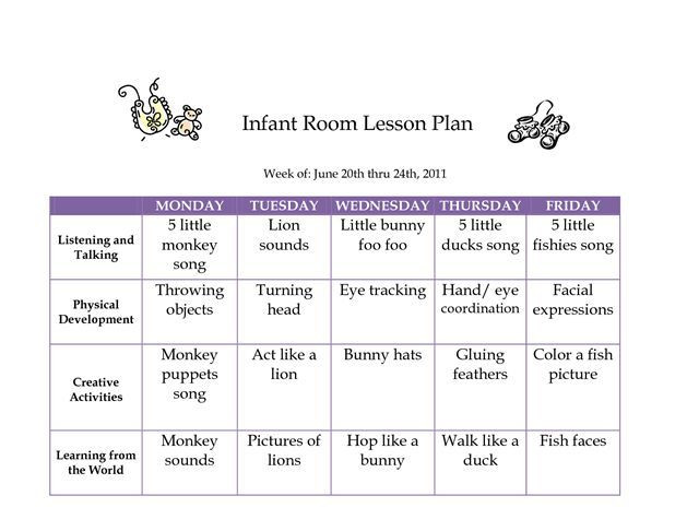 Infant Lesson Plans 52 Best Infant Lesson Plan Ideas Images On Pinterest