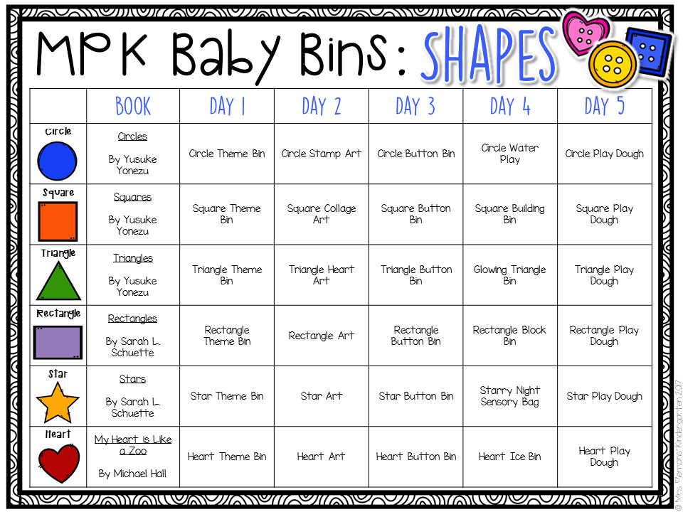 Infant Lesson Plans for Daycare Baby Bins Circles