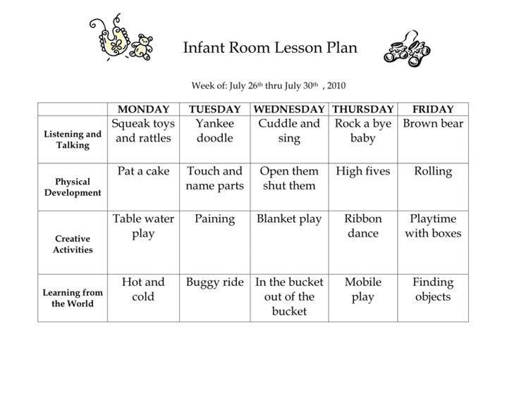 Infant Room Lesson Plans Infant Room Lesson Plan Westlake Childcare Page 4