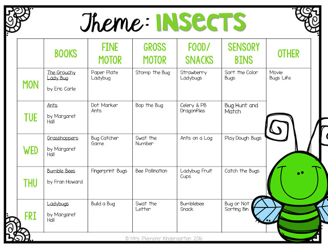 Insect Lesson Plans for Preschool tot School Insects