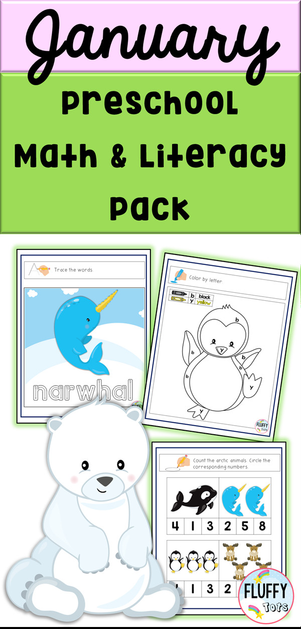 January Lesson Plans for Preschool January Preschool Math and Literacy Pack