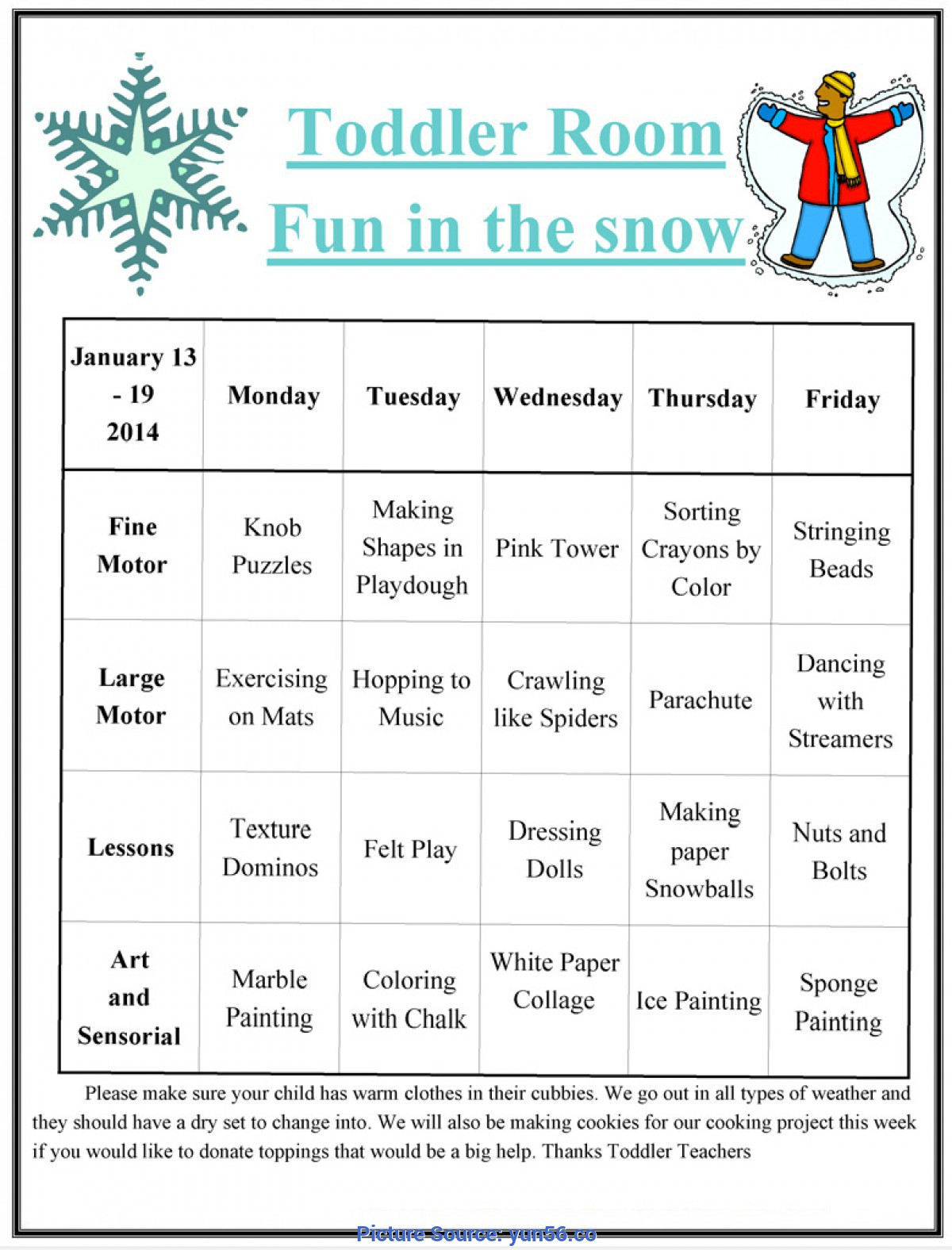 january lesson plan themes for toddlers