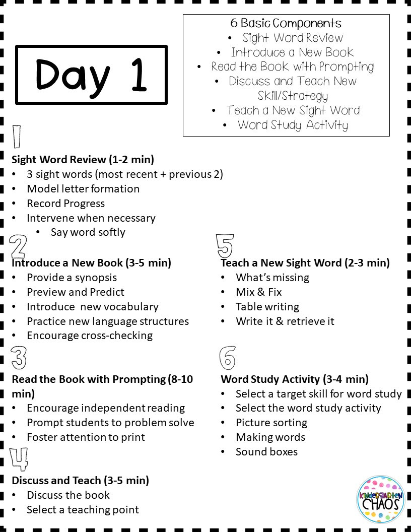 Kindergarten Lesson Plans Day 1 Emergent Reading Lesson Plan for Levels A C