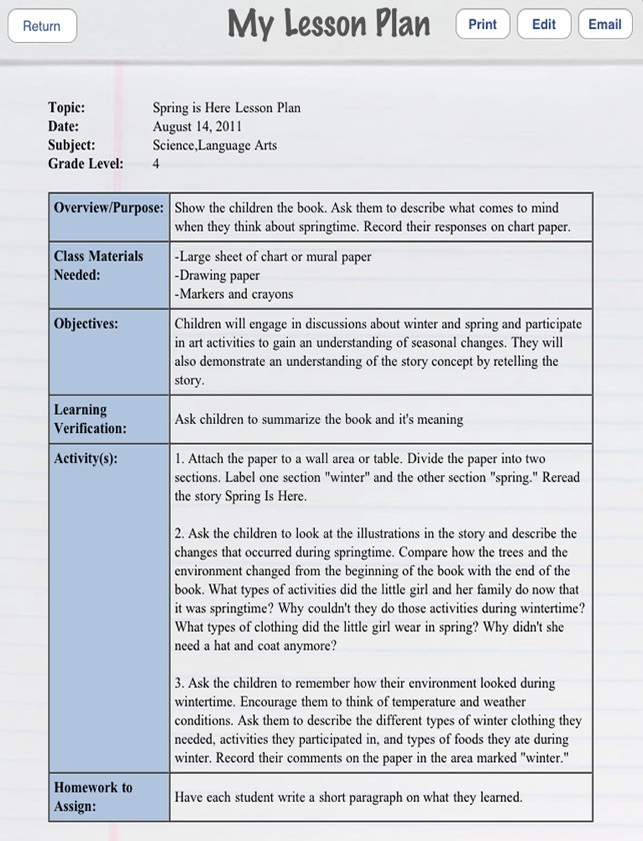 Lesson Plan App My Lessonplan On the App Store