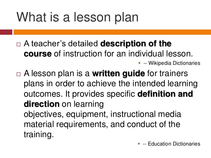 Lesson Plan Definition Define Presentation Inhisstepsmo Web Fc2