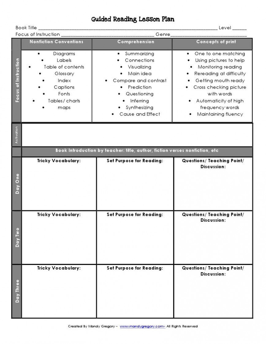 Lesson Plan Definition Reading Lesson Plan Template Addictionary