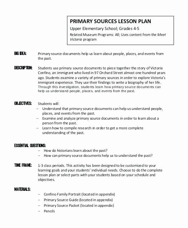 Lesson Plan Example for Elementary Elementary School Lesson Plan Template Best north