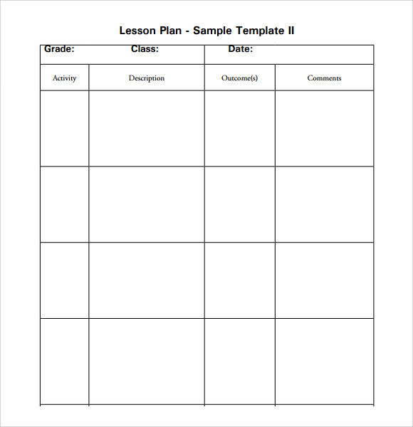 Lesson Plan Example for Elementary Free 8 Sample Elementary Lesson Plan Templates In Pdf