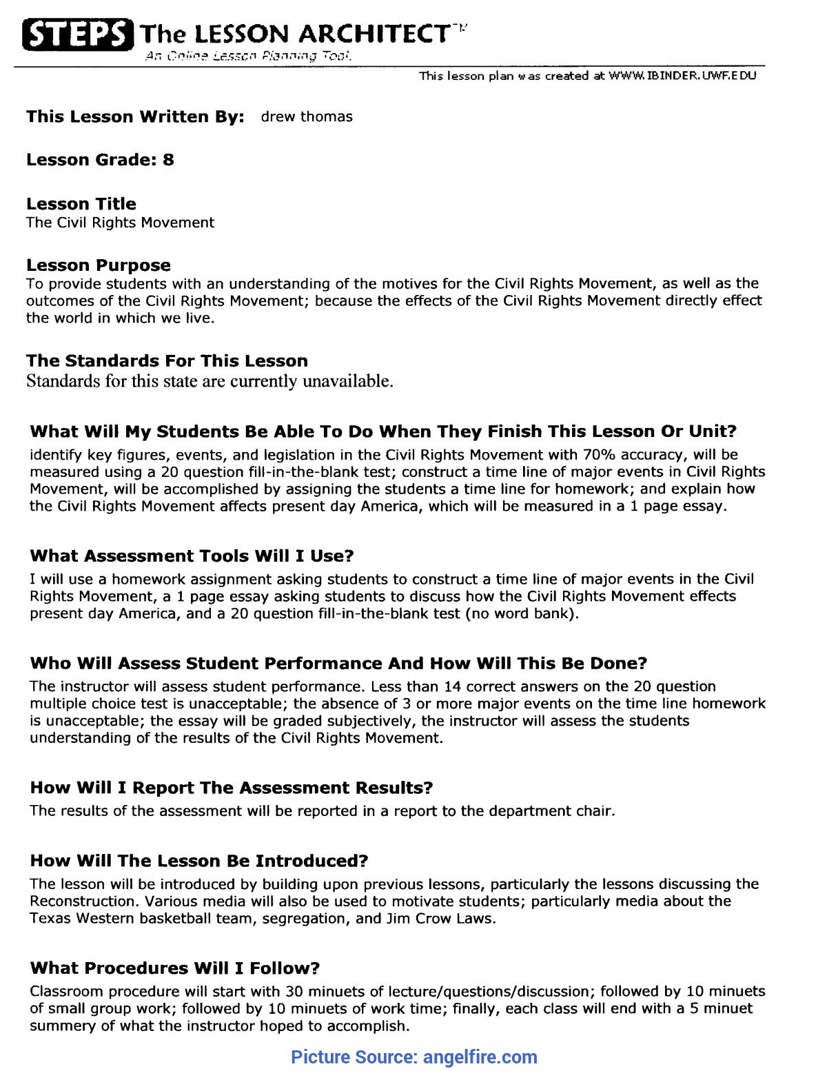 Lesson Plan Example for Elementary Interesting Lesson Plan Example Elementary School My