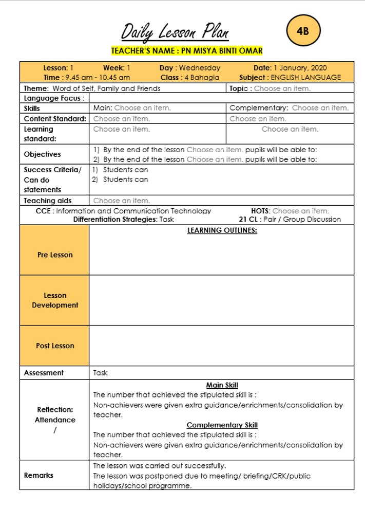 Lesson Plan Example Teacherfiera Editable Daily Lesson Plan Template for