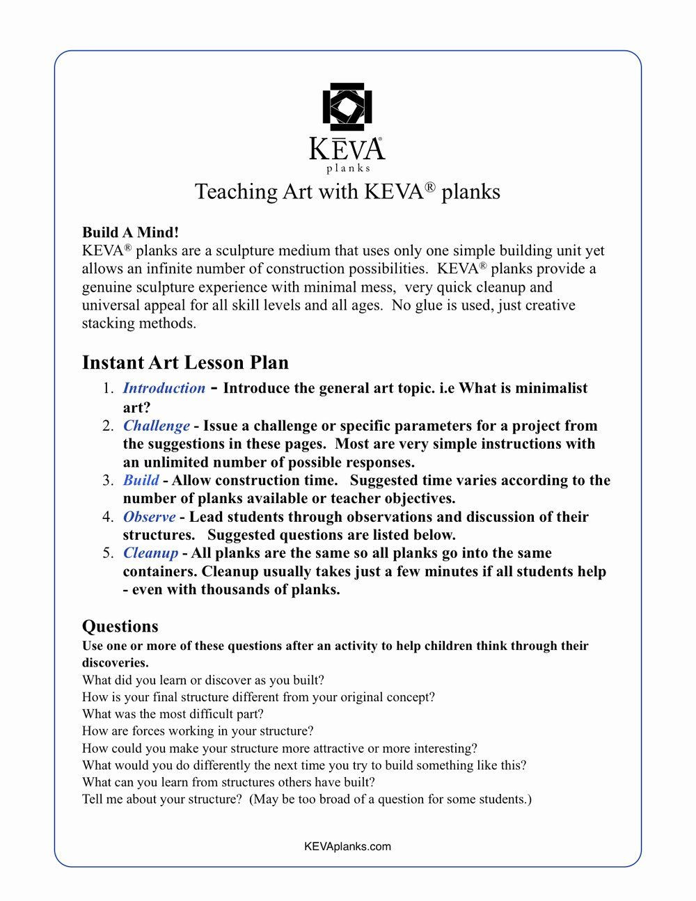 Lesson Plan for Art Teacher Art Lesson Plan Template Elegant Lesson Plans Challenges