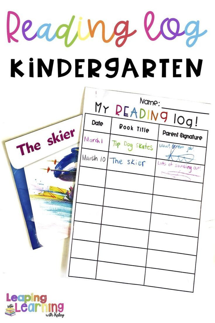 Lesson Plan for Kindergarten Reading Reading Log Printable Leaping Into Learning
