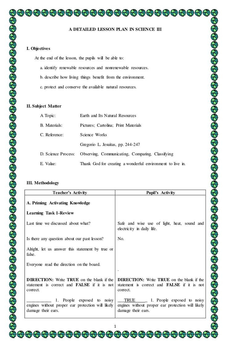 Lesson Plan for Science 4a S Detailed Lesson Plan In Science 3 Lesson Plan Science