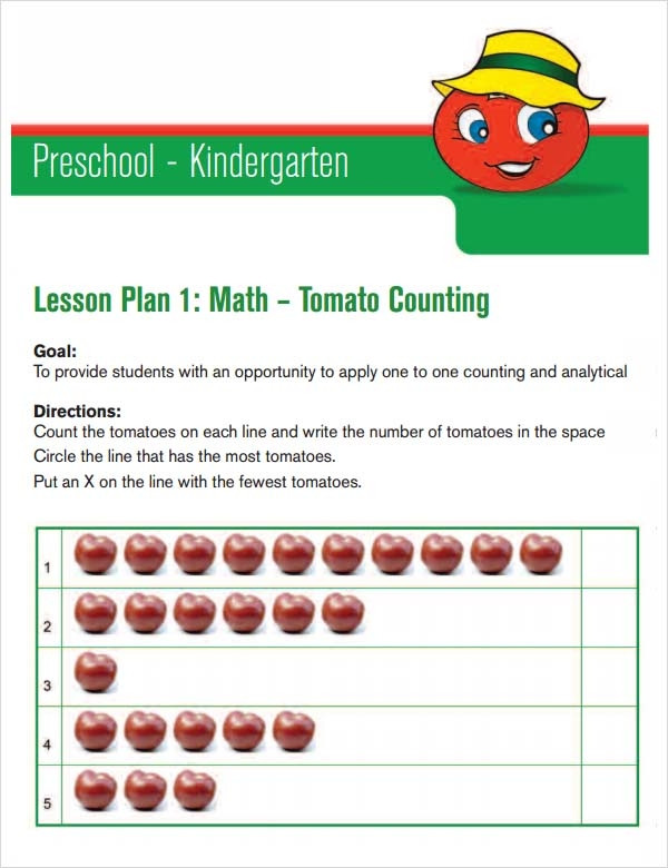 Lesson Plan Ideas 10 Sample Preschool Lesson Plan Templates