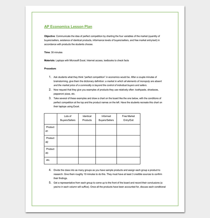 Lesson Plan Outline Lesson Plan Outline Template 23 Examples formats and