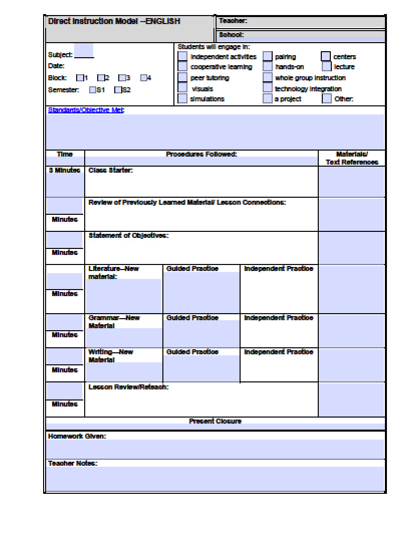 Lesson Plan Pdf Daisy Blake