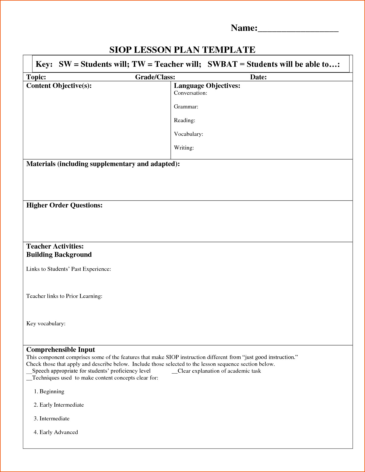Lesson Plan Template Doc Lesson Plan Template Doc What You Know About Lesson Plan