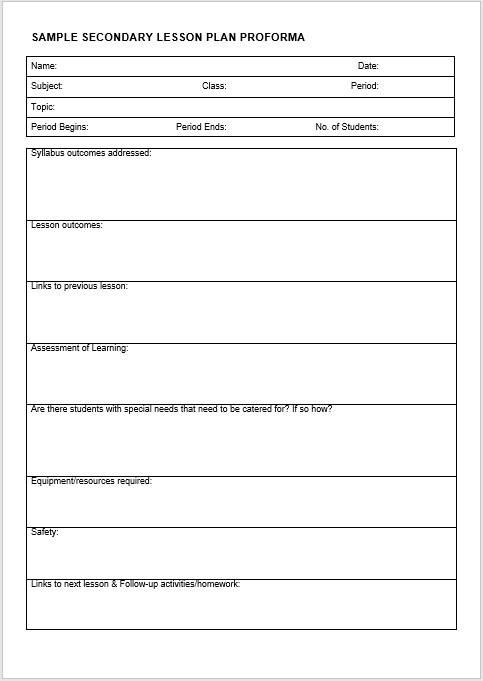 Lesson Plan Template Word Editable 39 Free Lesson Plan Templates Ms Word and Pdfs