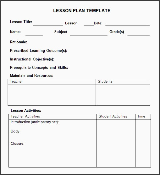 Lesson Plan Template Word Editable 5 Daily Lesson Planner Template Editable