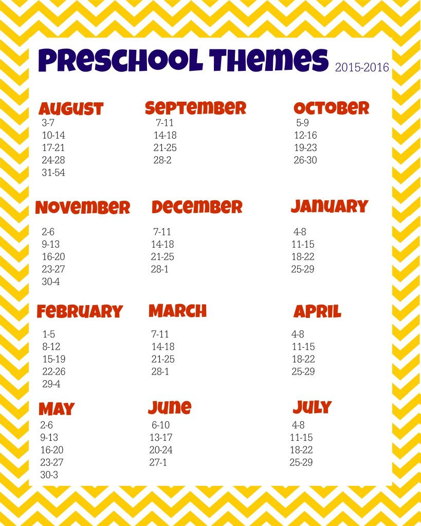 Lesson Plan themes Preschool themes Planning Sheet