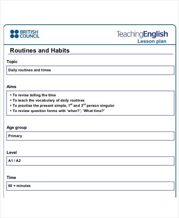 Lesson Plans for English Teachers 47 Lesson Plan Templates