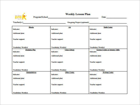 Lesson Plans for Teachers Pdf Weekly Lesson Plan Template 10 Free Word Excel Pdf