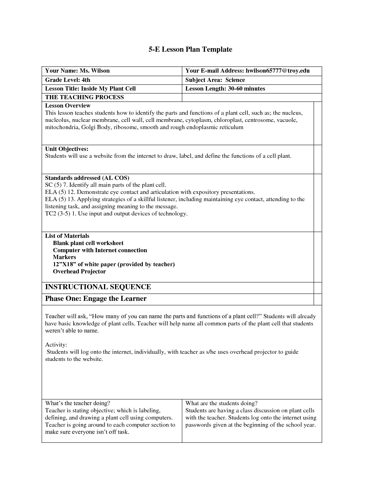 Lesson Plans that Work Scope Of Work Template