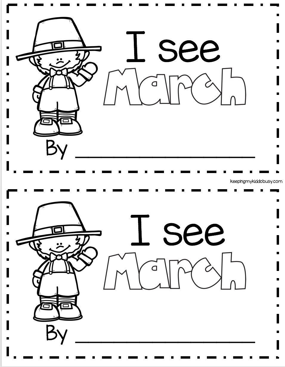 March Lesson Plans for Preschool March Math &amp; Ela Kindergarten Pack No Prep Freebies