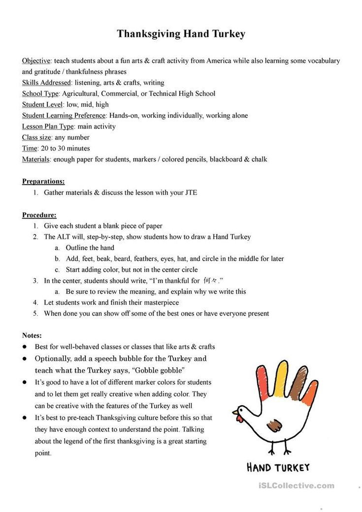 Middle School English Lesson Plans Advisory Worksheets for Middle School Thanksgiving Hand