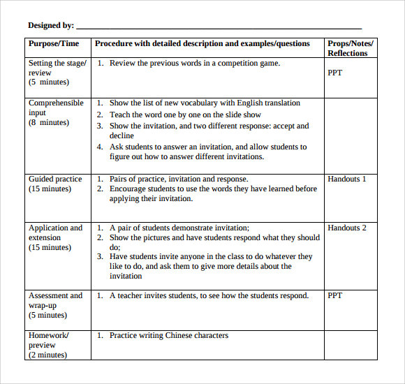Middle School Lesson Plans Free 7 Sample Middle School Lesson Plan Templates In Pdf