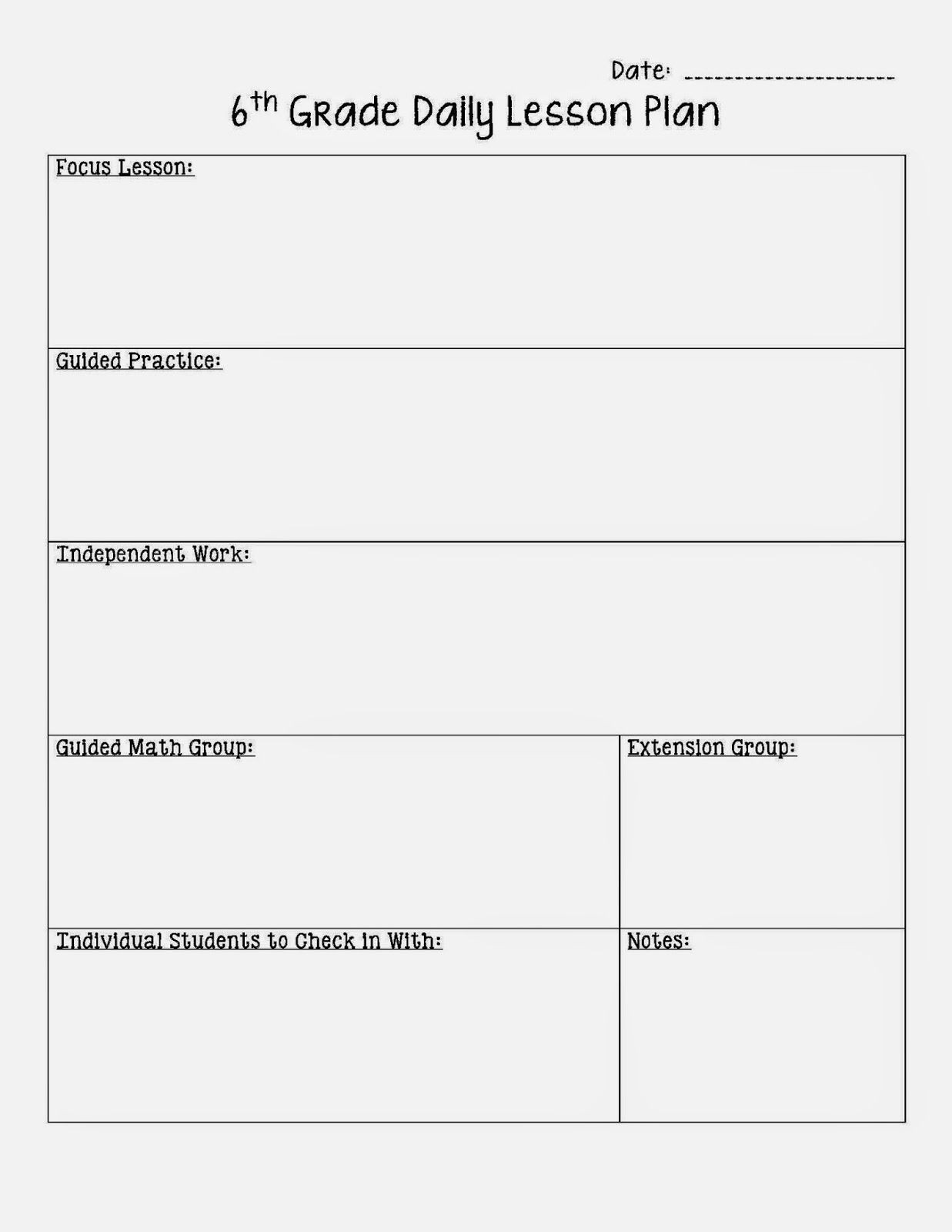 Middle School Math Lesson Plans Middle School Math Lesson Plan Template to Help Plan for
