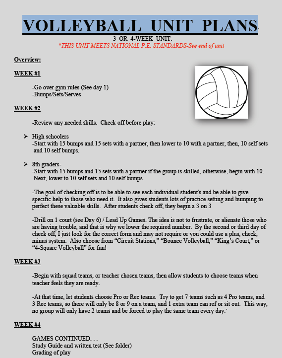 Middle School Pe Lesson Plans Health Lesson Plans for Middle and High School Students