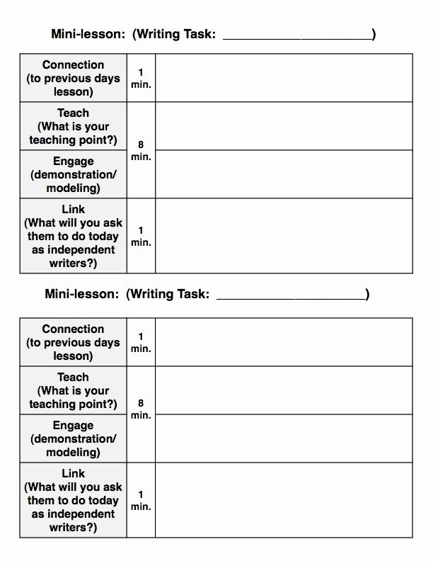Mini Lesson Template