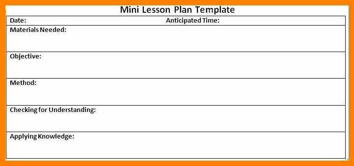 Mini Lesson Plan Template Mini Lesson Plan Template Awesome Lesson Study Lesson Plan
