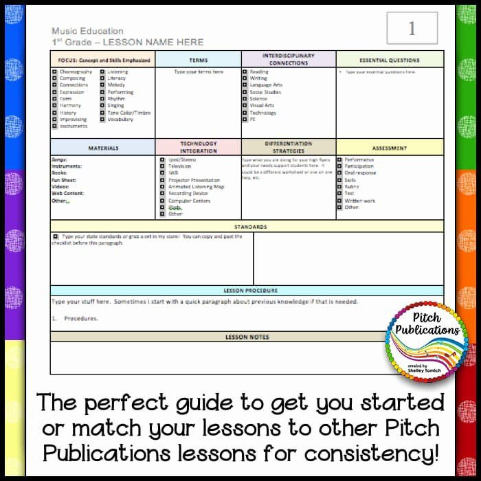Music Lesson Plan Template 39 Lesson Plan Template Elementary In 2020