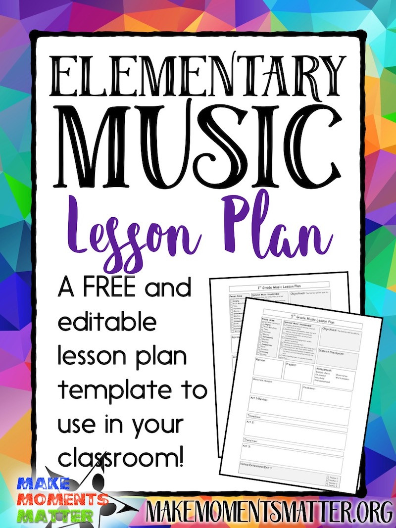 Music Lesson Plan Template Free My Elementary Music Lesson Plan Template Make