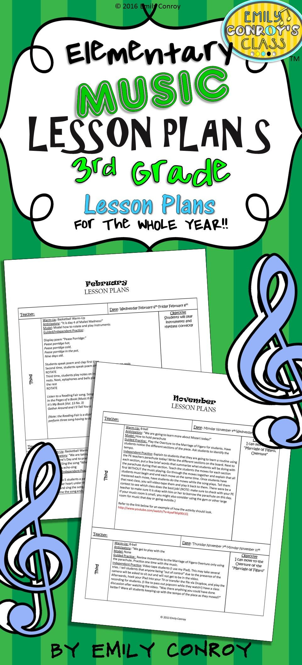 Music Lesson Plans 3rd Grade Music Lesson Plans Set 1