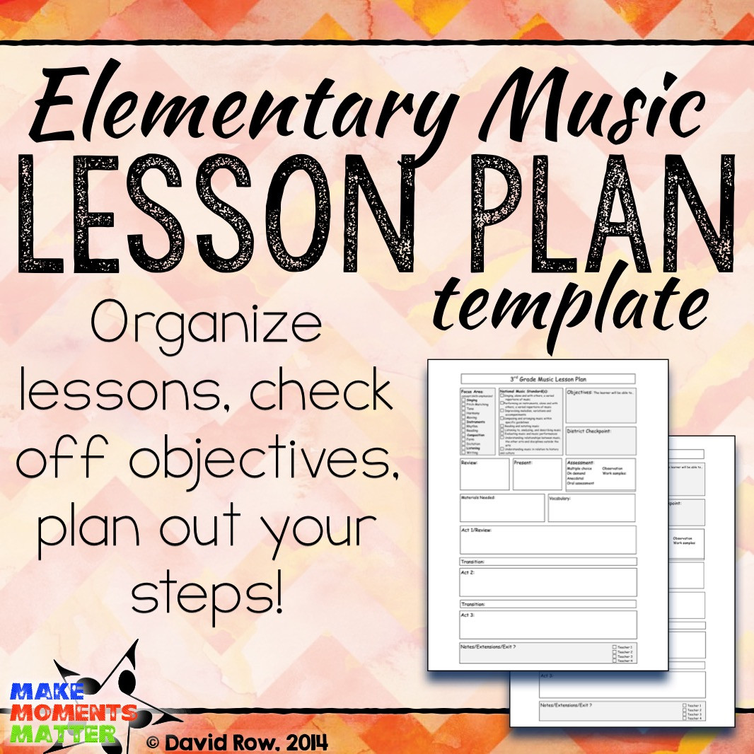 Music Lesson Plans Free My Elementary Music Lesson Plan Template Make